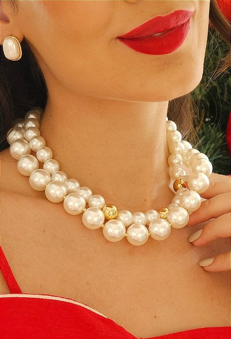 Colar Choker de Pérolas 16mm