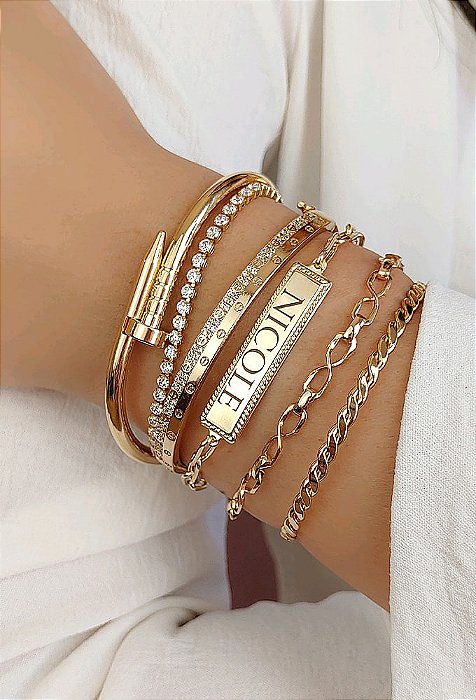 Pulseira com Placa Personalizada None
