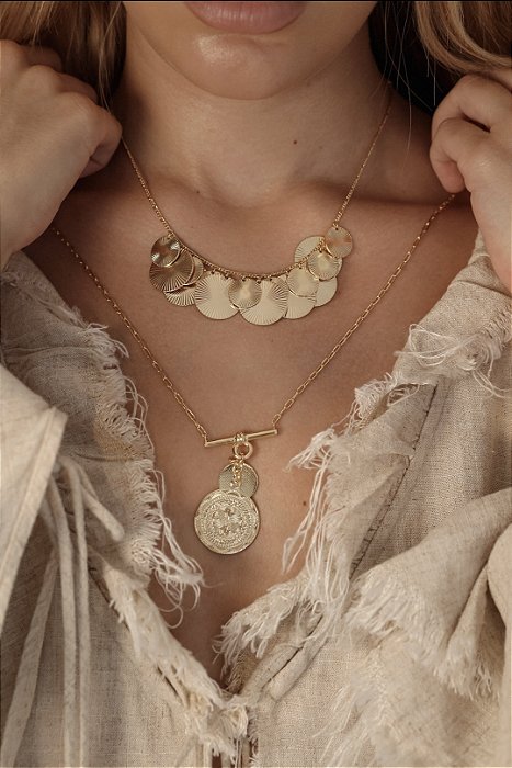 Colar Medalhas Boho Chic