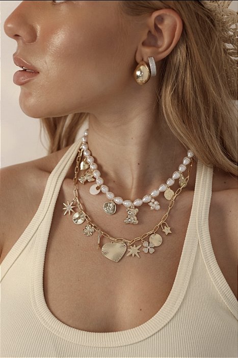 Colar Com Pingentes Boho Chic