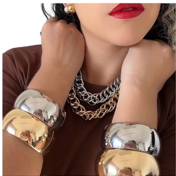 Bracelete Redondo Bold Dourado