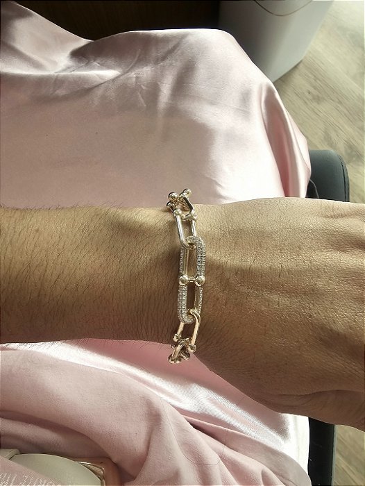 Pulseira Tiffany Elos Central Cravejado