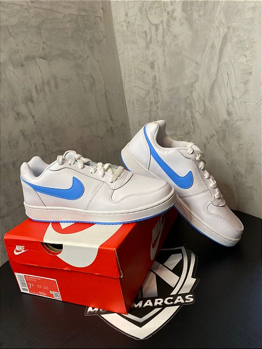 Tenis Nike Ebernon Low Branco Azul Lnk Multimarcas