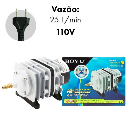 COMPRESSOR DE AR BOYU ELET/MAG ACQ-001 25L/M 110V