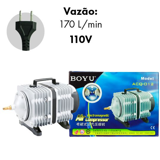 COMPRESSOR DE AR BOYU ELET/MAG ACQ-012 170L/M 110V
