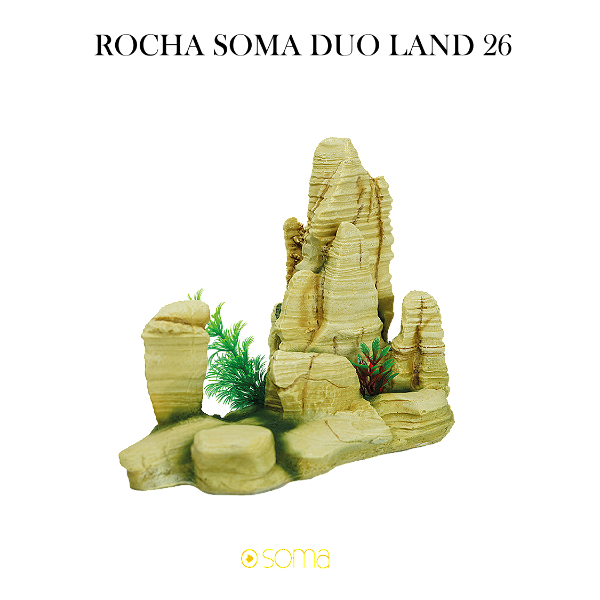 ENFEITE DE RESINA SOMA ROCHA DUO LAND 26 (23,8 X 12,2 X 17,8 CM)