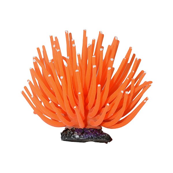 ENFEITE DE SILICONE SOMA ANEMONA SHORT LARANJA 11 CM