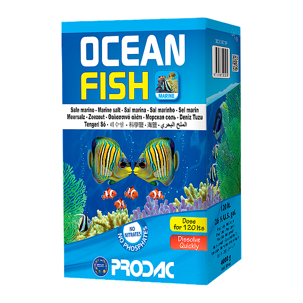 SAL PRODAC OCEAN FISH  4KG 120L - FISH SALT (CAIXA)