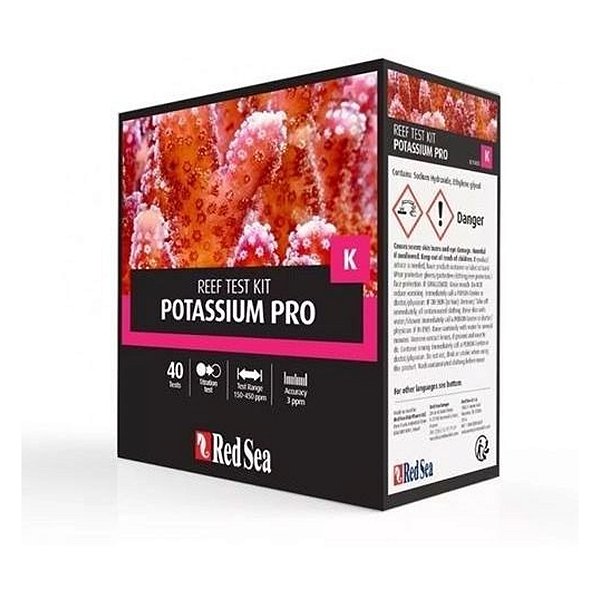 TESTE RED SEA REEF TEST KIT POTASSIUM PRO (K) - 40 TESTES
