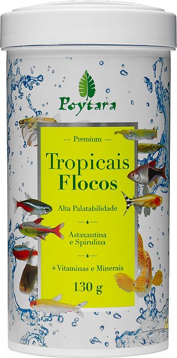 RACAO POYTARA TROPICAIS FLOCOS DIA-A-DIA 130G