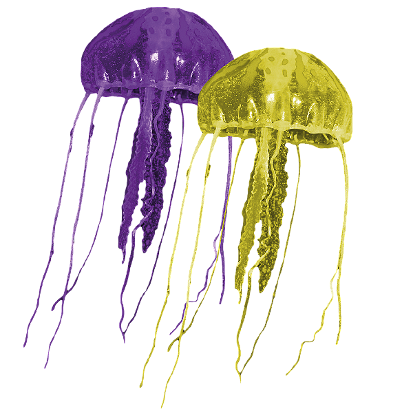 ENFEITE DE SILICONE SOMA JELLYFISH COMBO ROXA/AMARELA(MD/PQ)