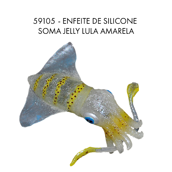 ENFEITE DE SILICONE SOMA JELLY CAVALO MARINHO AZUL