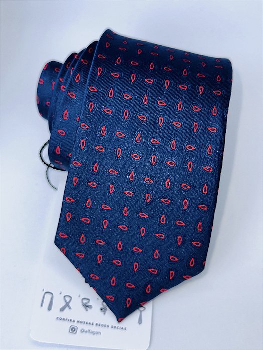 Gravata Premium Al Fagah Azul e Vermelho