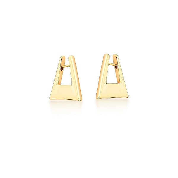 Brinco Argola Triangular Liso banhado a ouro