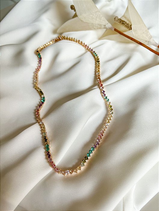 Riviera Colorida Candy banhada em ouro 18k.