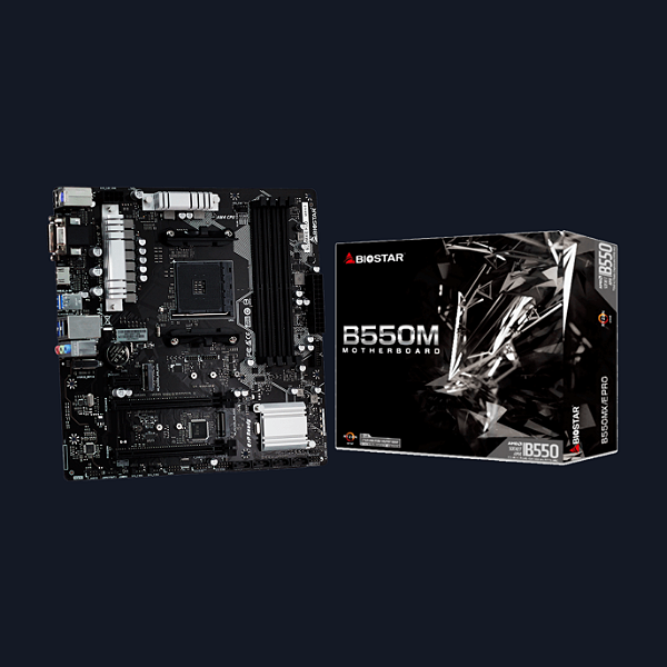 Placa Mae Biostar B550MX/E PRO, Chipset B550, AMD AM4, mATX, DDR4