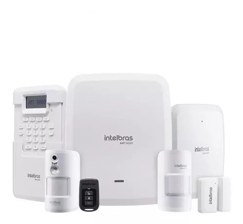 Kit Completo de Sistema de Alarme Sem Fio Monitorado Via Internet Amt 8000 Intelbras