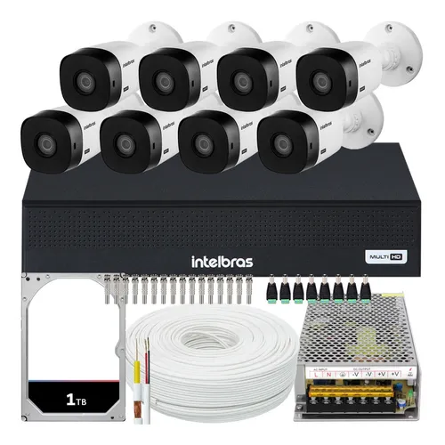 Kit 8 Cameras Full Hd 1080P Ir 20 Mts Vhl 1220B Intelbras, Dvr 8 Cna -  Mixseg Virtual - Revenda Autorizada da Intelbras