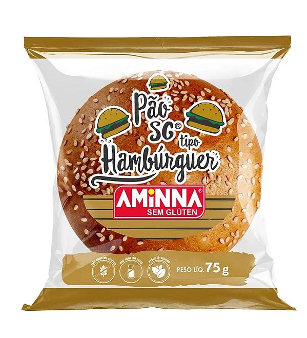 Pão de Hambúrguer 75g - Aminna - Validade 03/10/25