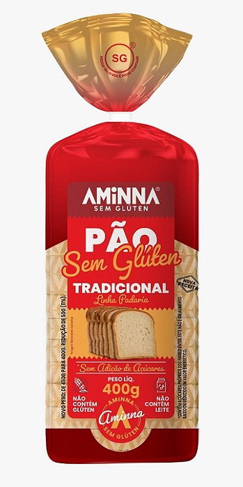 Pão Tradicional 400g - Aminna - Validade 14/06/26