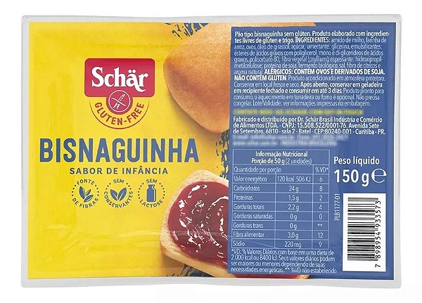 Bisnaguinha 150g - Schar - Validade 02/08/26