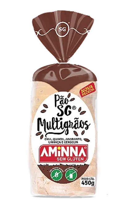 Pão Multigrãos 450g - Aminna - Validade 18/05/26