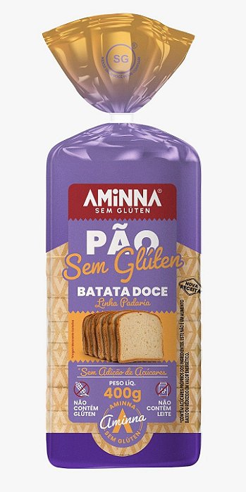 Pão de Batata Doce 400g - Aminna - Validade 14/06/26