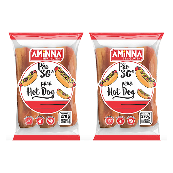 Combo Pão de Hot Dog Aminna - Validade 10/12/2025