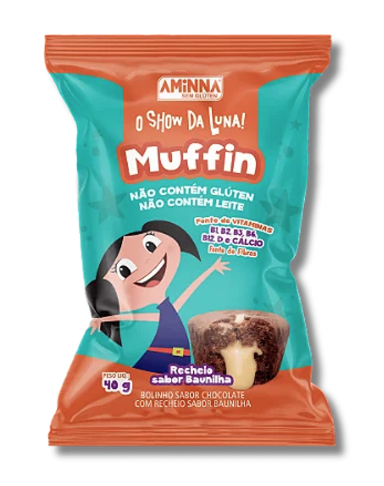 Muffin de Chocolate com Recheio de Baunilha 40g - Aminna
