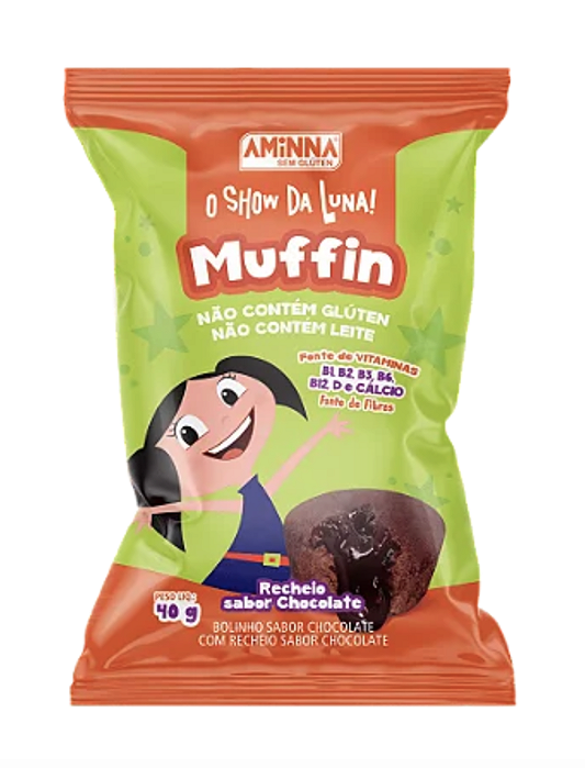 Muffin de Chocolate com Recheio de Chocolate 40g - Aminna