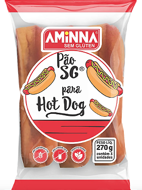 Pão de Hot Dog 270g - Aminna - Validade 10/12/2025