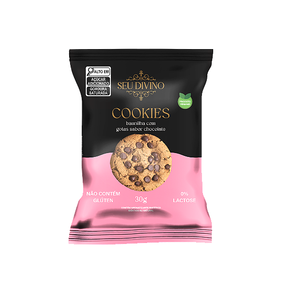 Cookies de Baunilha com Gotas de Chocolate 30g - Seu Divino