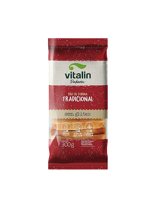 Pão de Forma Tradicional 300g - Vitalin