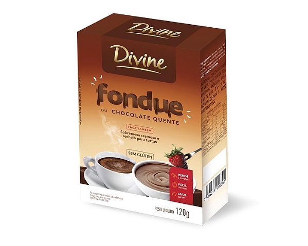 Pó Fondue ou Chocolate Quente 120g - Divine - Validade 16/09/26