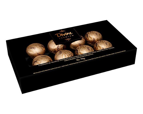 Caixa de Trufas Creme de Avelã 96g - Divine - Validade 20/02/27