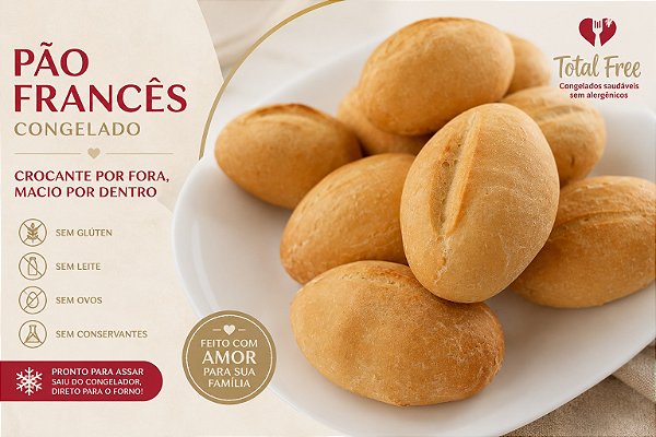 Mini Pão Frances Proteico 4 un - Total Free