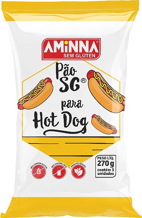 Pão de Hot Dog Congelado 270g - Aminna