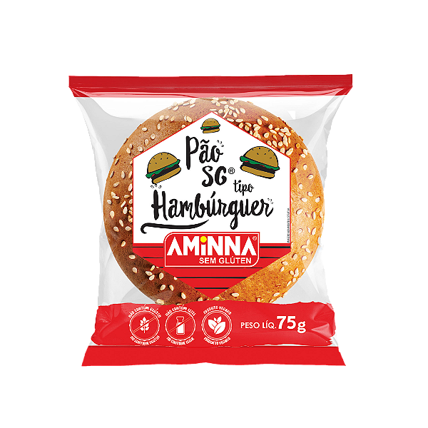 Pão de Hambúrguer Congelado 75g - Aminna