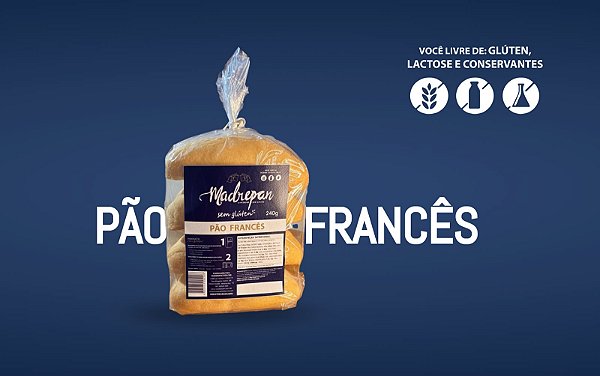 Pão Francês Sem Glúten 240g - Madrepan