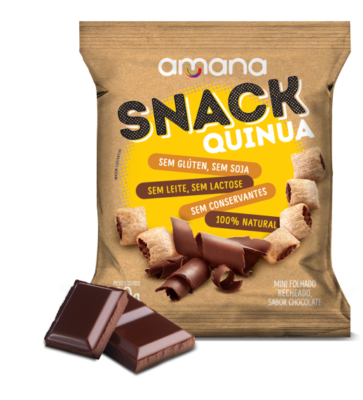 Snack Quinua c/ Chocolate 40g - Amana - Validade 14/05/27