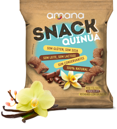 Snack Quinua Chocolate c/ Baunilha 40g - Amana - Validade 10/02/27