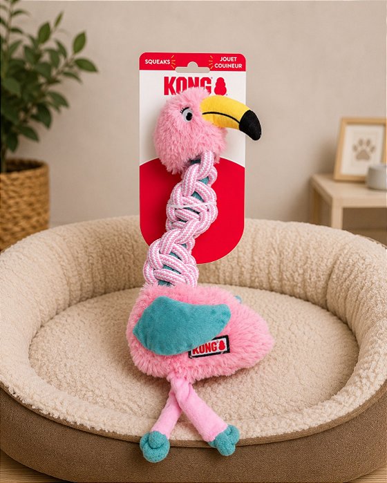 Pelúcia Kong Knots Twist Assorted Flamingo - M
