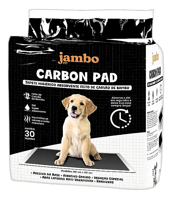Tapete Higiênico Carbon Jambo Pet 80x60 – 30 unid.