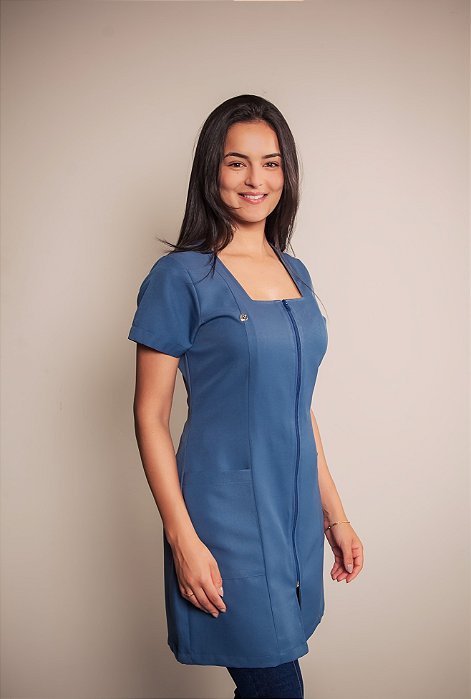 Jaleco Ayla manga curta - Azul Indigo