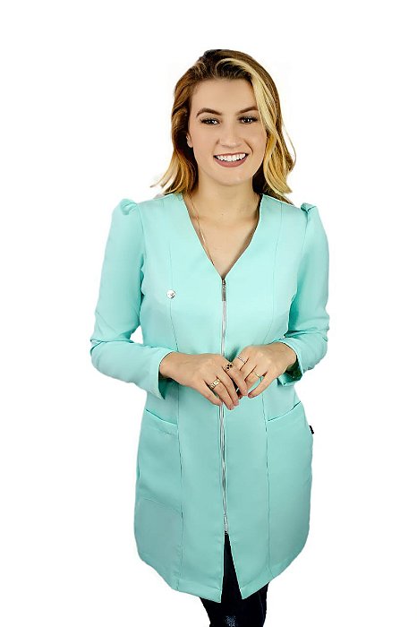 Jaleco Verena manga longa - Verde Àgua