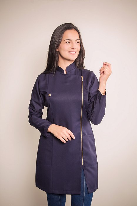 Jaleco Evelyn manga longa - Azul Marinho