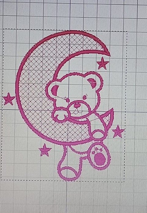 Bordado URSO NA LUA
