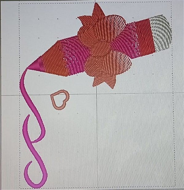 Bordado LÁPIS COM LAÇO