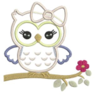 Bordado CORUJA NO GALHO