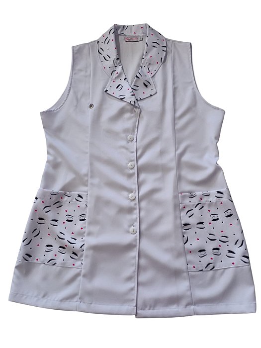 Jaleco Elisa - Estampa de cílios